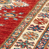 Handmade fine Afghan Kazak short runner - 307375